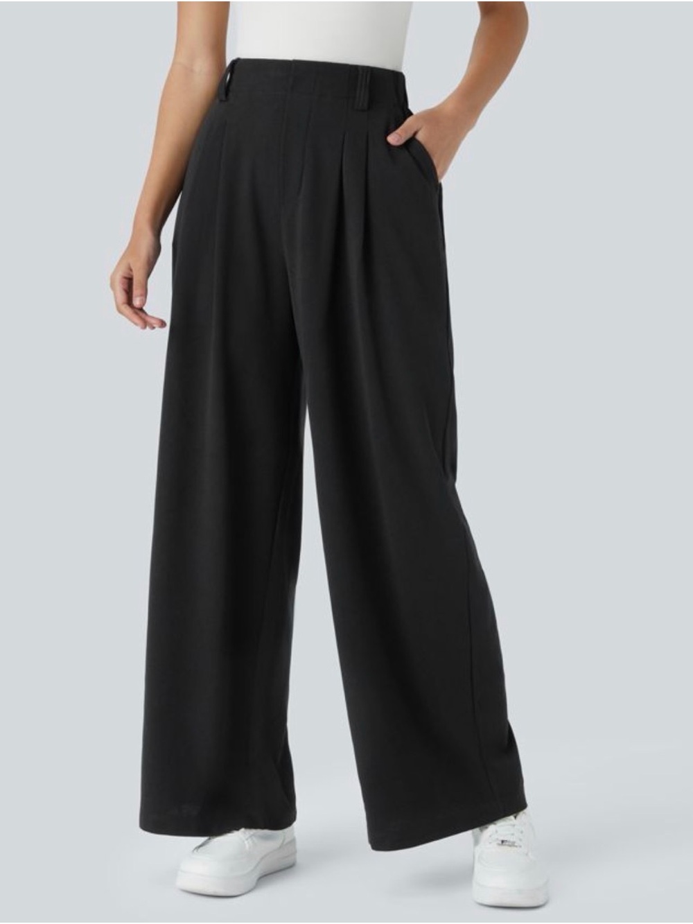 HALARA Wide Leg High-Rise Black Pants